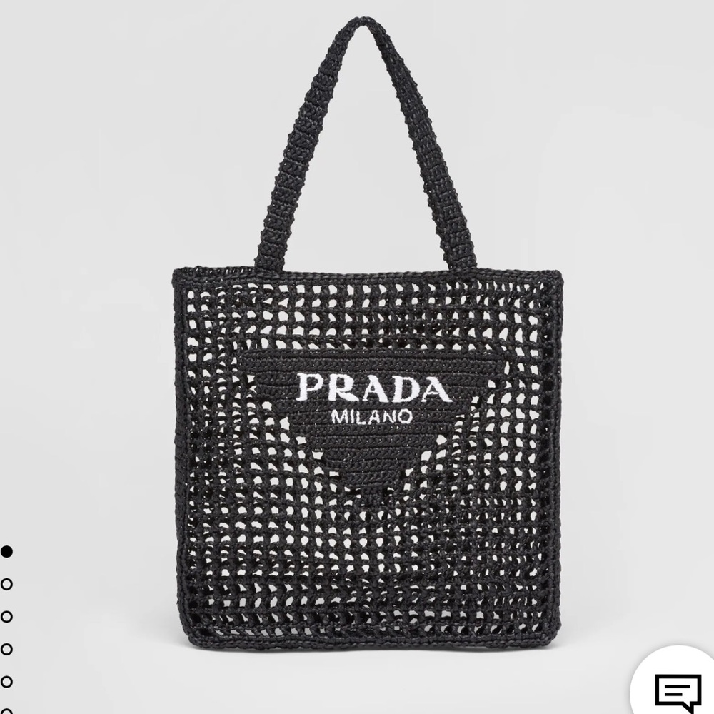 Prada Black Raffia Crochet Tote Bag - Picture 4 of 4
